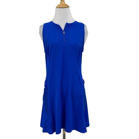 Ibkul Tank Dress Womens Medium Harbor 1/4 Zip Sleeveless Quick Dry Sport Tennis - Picture 1 of 10